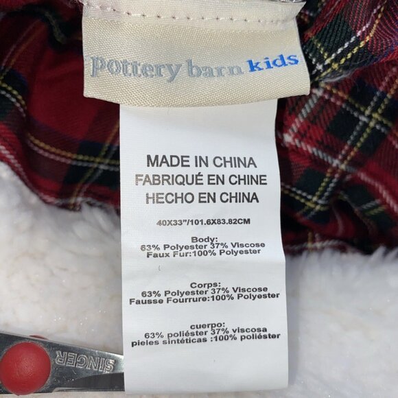 Pottery Barn Kids Leland Tartan Plaid Santa Bag Sack Christmas Stocking 33 x 40 - Picture 13 of 16
